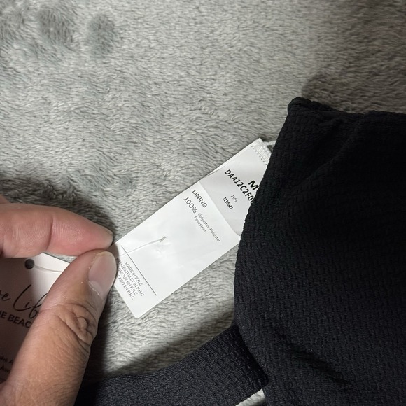 Cupshe NWT Textured Knot‎ Front Bandeau Bikini Top Size M Boho Beach NEW - Picture 3 of 6